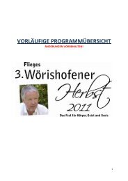 VORLÄUFIGE PROGRAMMÜBERSICHT - Jürgen Fliege