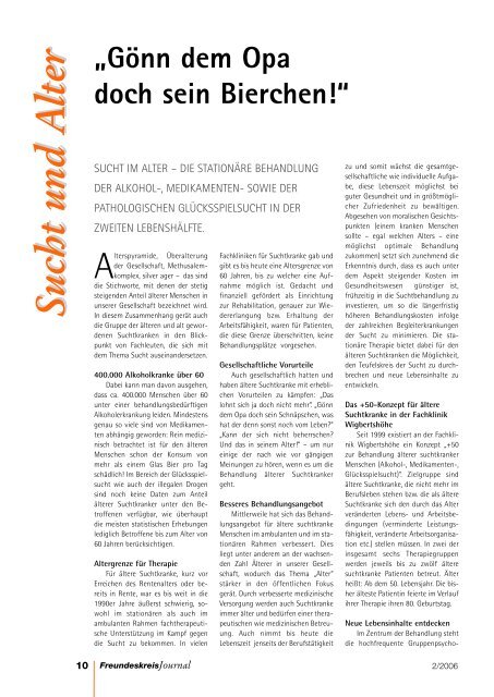 Journal 2/2006 - Freundeskreise für Suchtkrankenhilfe