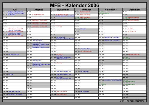 MFB - Kalender 2006