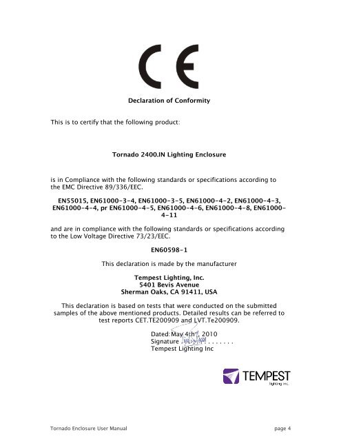 Tornado Manual pdf