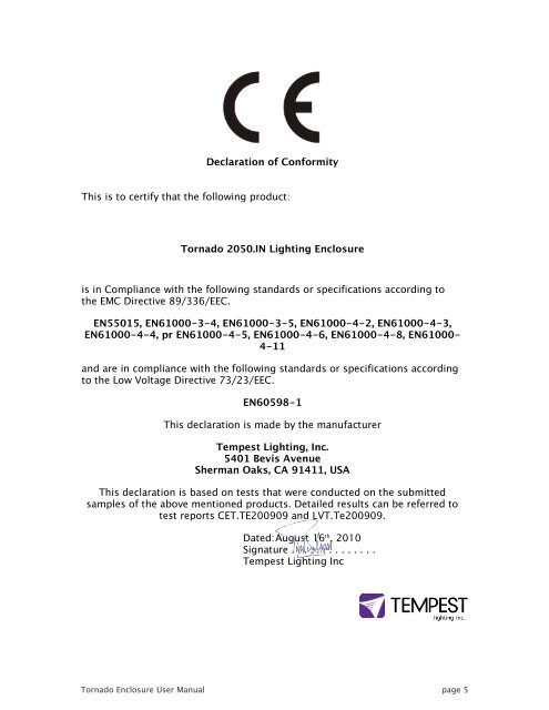 Tornado Manual pdf