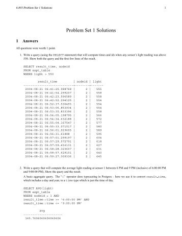 Solutions to PS1 - MIT Database Group