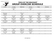 GROUP EXERCISE SCHEDULE