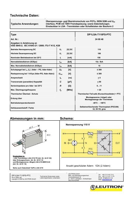 DP1LSA-T110FS-PTC - Leutron GmbH