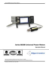 Giga-tronics 8650B Series Universal Power Meter Operation Manual ...