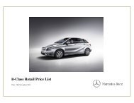 B-Class Retail Price List - Mercedes-Benz Ireland