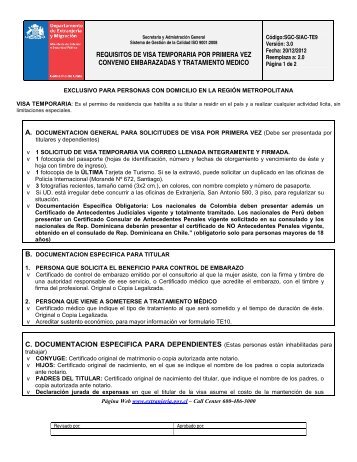 Requisitos - Departamento de ExtranjerÃ­a y MigraciÃ³n