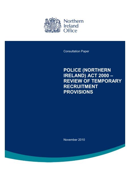 police (northern ireland) act 2000 – review of temporary ... - Gov.uk