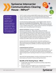 Syniverse Intercarrier Communications Clearing House - INPortÂ®