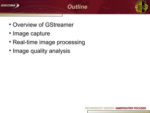 GStreamer for Video Processing Applications - Mil-OSS