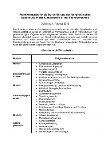 Praktikumsplan K-FOS 11 - KBBZ-Halberg