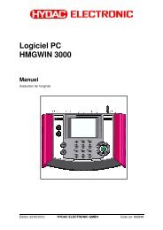 Logiciel PC HMGWIN 3000 Manuel - HYDAC