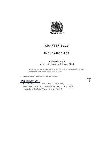 Insurance Act - Financial Services Commission Montserrat