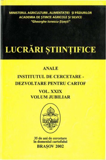 anale 29.pdf - Institutul National de Cercetare Dezvoltare pentru ...