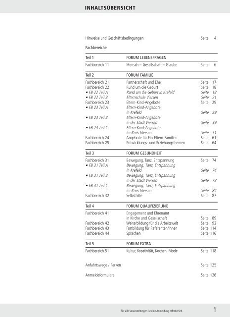 Inhaltsubersicht Katholisches Forum Fur Erwachsenen