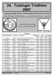 Durchschnittsgeschwindigkeit 24. Tutzinger Triathlon 2007