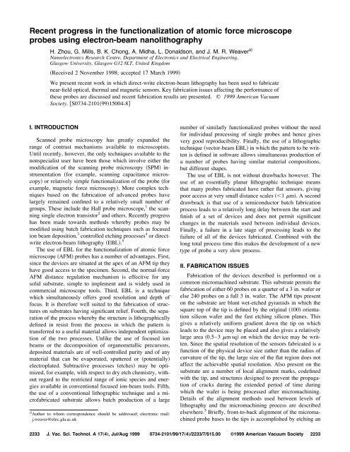 Recent progress in the functionalization of atomic force microscope ...