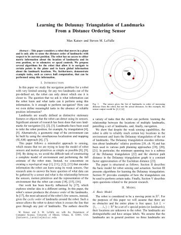 Learning the Delaunay Triangulation of Landmarks From a ... - LaValle