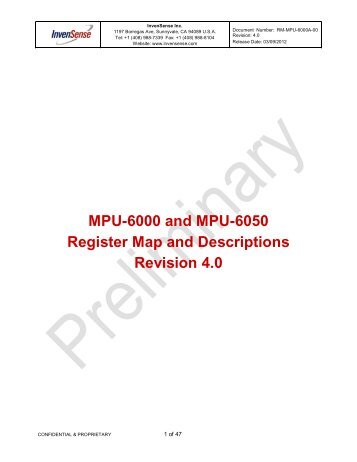 MPU-6000 and MPU-6050 Register Map and ... - InvenSense