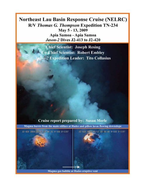 Cruise Report (PDF, 4.8Mb) - NOAA, Ocean Explorer