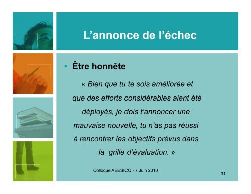 Stimuler la pensÃ©e rÃ©flexive et offrir de la rÃ©troaction lors ... - aeesicq