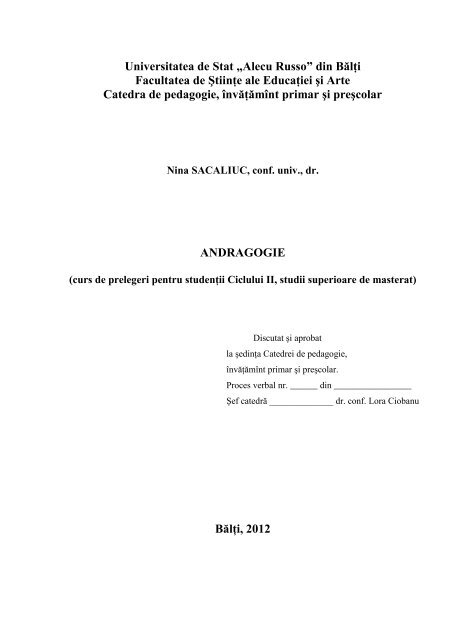 Universitatea de Stat âAlecu Russoâ din BÄlÅ£i Facultatea de ÅtiinÅ£e ...
