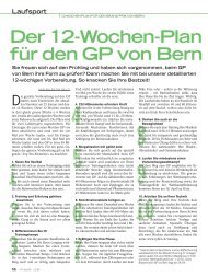 Der 12-Wochen-Plan für den GP von Bern - Fit for Life