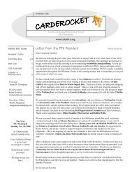 Letter from the PTA President - Carderock Springs PTA