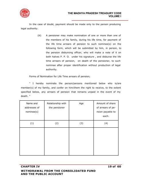 THE MADHYA PRADESH TREASURY CODE ... - Mptreasury.org