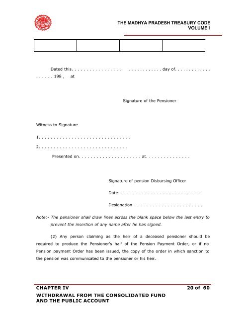 THE MADHYA PRADESH TREASURY CODE ... - Mptreasury.org