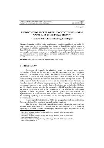 estimation of bucket wheel excavator remaining capability using ...