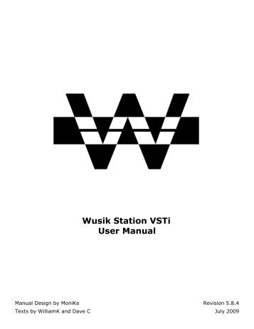 Wusik Station VSTi User Manual - SoundsOnDemand.com
