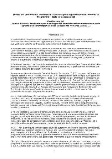 Bozza de verbale della Conferenza Istruttoria sulla Costituzione del ...