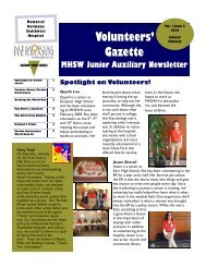 Southwest Volunteer Gazette Vol. 1 Issue 2 - Memorial Hermann