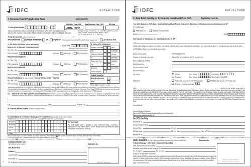 IDFC Mutual Fund Common Application Form.pdf - Rrfinance.com