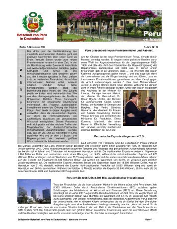 Bulletin 3.Jahr / Nr.12 - Botschaft der Republik Peru