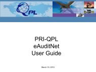 PRI-QPL eAuditNet User Guide