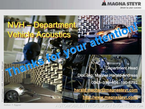 NVH â Department Vehicle Acoustics Advanced Development NVH ...