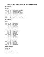 2008 Charlotte County “Fit for Life” Senior Games Results