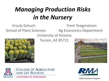 Managing Production Risks in the Nursery