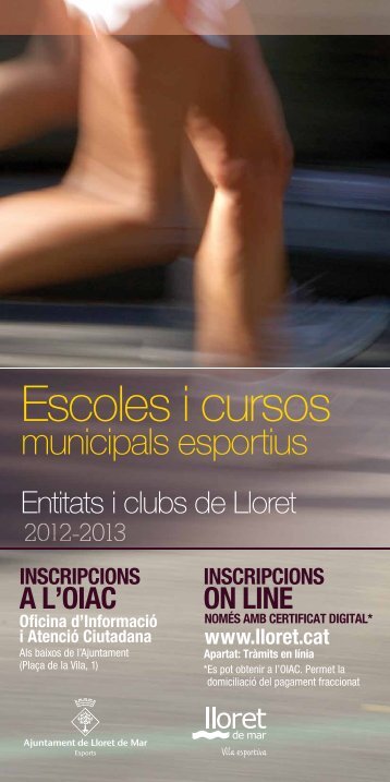 Oferta Esportiva Municipal i d'entitats de Lloret - Ajuntament de ...