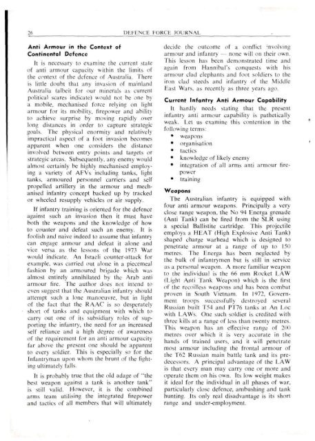 ISSUE 1 : Nov/Dec - 1976 - Australian Defence Force Journal