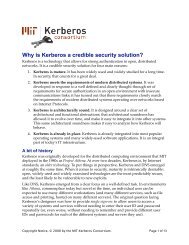 Why is Kerberos a credible security solution? - MIT Kerberos ...