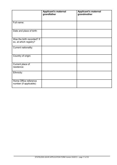 Form FLR(S) - UK Border Agency - the Home Office