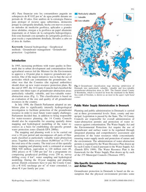 Hydrogeological mapping as a basis for establishing site-specific ...