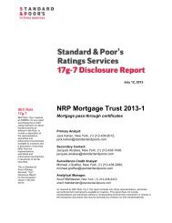 NRP Mortgage Trust 2013-1 - Standard and Poor's 17g-7