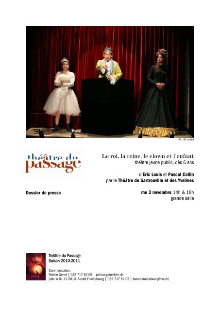 Dossier pÃ©dagogique LE ROI,LA REINE,LE CLOWN ET L'ENFANT