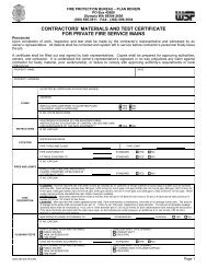 Contractors Materials & Test Certificate for Private Fire Service Mains