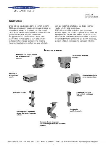 ELEMENTI ELASTICI OSCILLANTI ROSTA