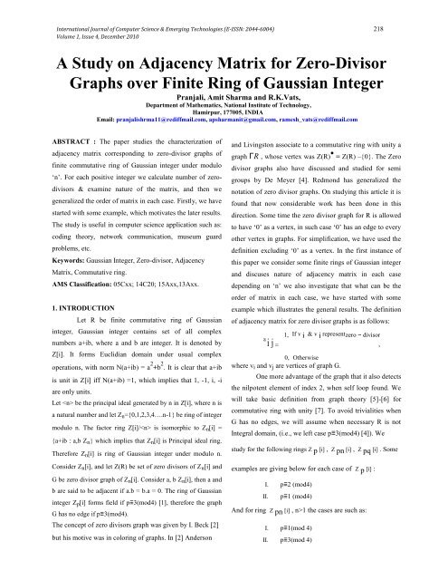 Zero-Divisor Graphs of Rings and Their Hermitian Matrices | Bulletin of the  Malaysian Mathematical Sciences Society